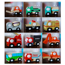 X003 12 шт. деревянная модель автомобиля, Игрушечная машина скорой помощи, автопогрузчик, автобус, полицейский грузовик, Обучающие игрушки, мусоровоз, автомобиль, пожар для детей 2024 - купить недорого