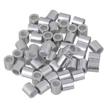 Casquillos redondos de 5mm, de aluminio plateado pasacables, lazo de prensado de cuerda de alambre, Mangas de Clip, abrazaderas para cuerda de alambre de M5, paquete de 100 2024 - compra barato