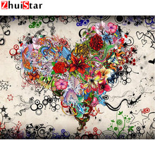 Zhui Star Full Square Drill 5D DIY Diamond Painting "heart of flower" 3D Embroidery set Cross Stitch Mosaic Decor gift XY1 2024 - buy cheap