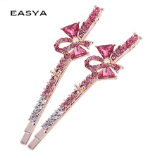 EASYA-diseño único lazo con cristales pinzas para el cabello para mujer y niña, horquillas con diamantes de imitación, accesorios para el cabello 2024 - compra barato