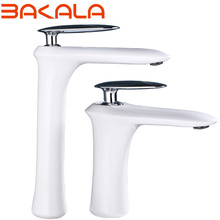 Basin Faucets White Color Basin Mixer Tap Bathroom Faucet Hot and Cold Chrome Finish Brass Toilet Sink Water Crane Gold 2018A16 2024 - buy cheap
