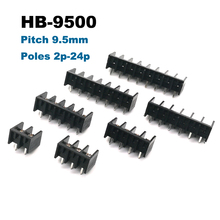 5pcs Pitch 9.5mm Barrier Screw PCB Terminal Block Straight Pin 2/3/4/5/6/7/8P Morsettiera Connector 300V 25A 14AWG 2.5mm2 2024 - buy cheap