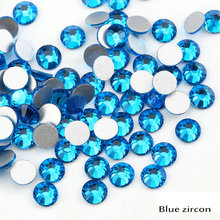 Blue zircon/ Capri Blue Rhinestone for Nail Art 1.3mm-6.5mm Flat back Non Hotfix Glue on Nail Art Rhinestones 2024 - buy cheap
