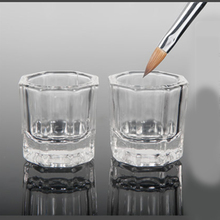 Manicure copo de cristal vidro arte do prego 8 ângulos copo de vidro líquido tigela dapen prato prego equipamentos ferramentas fornecimento diy salão de beleza 2024 - compre barato
