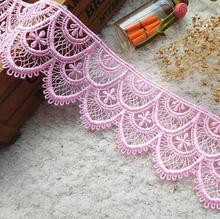 3 Meters Lovely Pink Fabric Lace Embroidery Net Lace Trim For Sewing Decoration DIY Dress Craft Materials Clothing Accessories 2024 - buy cheap