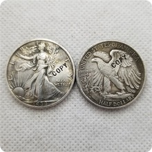 Copia de monedas conmemorativas de medio dólar, réplica de monedas de medalla coleccionables, 1933-S,D Walking Liberty 2024 - compra barato