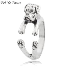 Patas Fei Ye Bohemias de plata antigua para hombre y mujer, anillo envolvente de Metal, de Color plateado bóxer, Animal de pareja única, joyería para hombre 2024 - compra barato