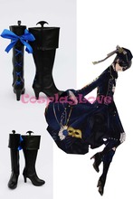 Custom Made Blue And Black Ciel Cosplay Long Boots Shoes From Black Butler Kuroshitsuji For Halloween Christmas CosplayLove 2024 - buy cheap