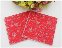 [RainLoong] Red Merry Christmas Napkins Festive & Party Tissue Paper Napkins Decoration Servilleta 33cm*33cm 1 pack (20pcs/pack) 2024 - buy cheap