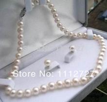 As novas contas naturais são bonitas! 8-9mm branco tahiti pérola correntes e colares 17 earrings earrings + brincos conjuntos de jóias presentes para meninas f 2024 - compre barato
