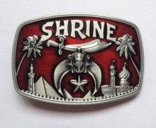 SHRINE belt buckle with pewter finish  JF-B1039 suitable for 4cm wideth belt with continous stock 2024 - buy cheap
