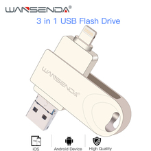 Флеш-накопитель WANSENDA флеш-накопитель USB 3,0 OTG для iPhone/Android 8 ГБ 16 ГБ 32 ГБ 64 Гб 128 ГБ USB флеш-накопитель 3,0 2024 - купить недорого