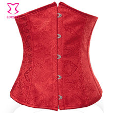 Corzzet espartilho sexy vermelho sob o busto, lingerie espartilhos e corpetes com pérolas para mulheres, espartilhos de cintura gótica 2024 - compre barato