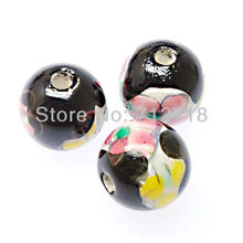 Miasol 20 Pcs Black 14 MM Handmade Ceramic Porcelain Round Spacers Charm Beads For Diy Jewelry Making 2024 - buy cheap