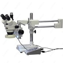 Microscópio trinocular para laboratório, aparelho estéreo com luz anel de 80 leds, suprimentos para amscópio, x-90x 2024 - compre barato