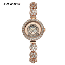 SINOBI Rose Gold Women Watch Crystal Diamond Alloy Jewelry Band Womens Watches Bracelet Relogio Feminino Elegant Quartz-watch 2024 - buy cheap