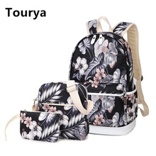 Tourya 3pcs/Set Backpack Women Flower Printing Backpacks School Bags Bookbag for Teenagers Girls Laptop Rucksack Travel Daypack 2024 - buy cheap