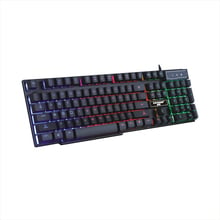 Teclado retroiluminado para juegos, jugador, USB con cable, color arcoíris, luz de fondo, LED NEGRO, blanco, para ordenador, escritorio, PC, ordenador portátil 2024 - compra barato