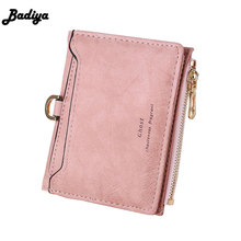 Vintage Casual PU Leather Women Wallet Zipper Coin Purse Card Holder Short Solid Color Lady Money Bag Hasp Zipper Purses 2024 - buy cheap