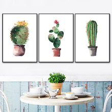 Succulents Cactus Watercolor Potted Plant Wall Art Canvas Painting Nordic Posters And Prints Wall Pictures For Living Room Decor 2024 - buy cheap