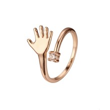 Anillo con forma de los pies para mujer y niña, joya de Color oro rosa 585, anillo de circón cúbico, Color dorado 2024 - compra barato
