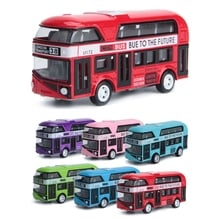 Modelo de coche HBB 1:43 para niños, doble piso, autobús de Londres, juguete de vehículo de aleación fundido a presión, regalos para niños (Color aleatorio) 2024 - compra barato