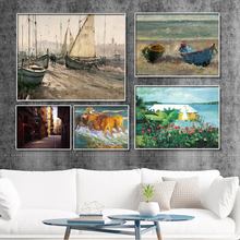 Vinsonloud Home Decoration Print Canvas Picture Wall Art Paintings Oil Unframed Drawings Landscape painting horse boat cloud 2024 - buy cheap