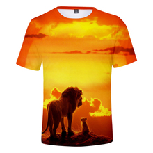Футболка с 3D принтом «Король льва» для мужчин и женщин, летние топы с короткими рукавами, 3D модные мужские футболки, горячая пленка, король льва, Повседневная футболка для мальчиков 2024 - купить недорого