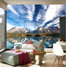 The latest 3D murals,Chile's natural scenery, beautiful sky snow mountain limpid water,living room TV wall bedroom wall paper 2024 - buy cheap