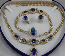 Женские Ювелирные изделия 18KGP серьги браслет ожерелье кольцо + шкатулка для ювелирных изделий 2024 - купить недорого