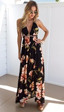 Summer dress 2019 Floral Vestidos Mujeres Sexy Maxi Dress Long Pleated Dresses Backless robe femme robe longue evenning-dress 2024 - buy cheap