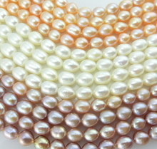 new Fashion 7-8MM  Freshwater Pearl Rice shape 14" Running quantity DIY Making jewelry Wholesale and retail 2024 - buy cheap