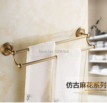 Hot Selling Romantic Towel Bar Antique Brass Bathroom Accessories Towel Racks Wall Mounted Towel Shelf TR1007 2024 - buy cheap