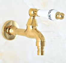 Golden Brass Ceramic Handle Mop Pool Faucet / Laundry Sink Cold Water Tap and Washing Machine Faucet /Garden Water Taps zav151 2024 - buy cheap