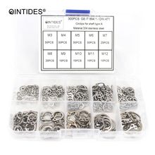 QINTIDES 300PCS M3 - M12 Circlips for shaft type A Assorted kit 304 Stainess steel shaft retaining ring Bearing retainer circlip 2024 - buy cheap
