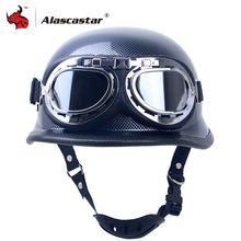 Zombies Racing Motorcycle Helmet Half Face Vintage Retro Moto Helmet Casco Casque Scooter Helmets Crash Helmet With Goggles DOT 2024 - buy cheap