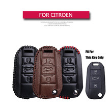 Leather Car Key Case Cover For Citroen Triunph Sega CACTUS C5 C3 C4L AIRCORSS Smart Protect Shell Key Holder Car Styling 2024 - buy cheap