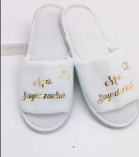 personalize name wedding GOLD bride groom spa slippers Matron of honor night Bachelorette party favors company gifts 2024 - buy cheap