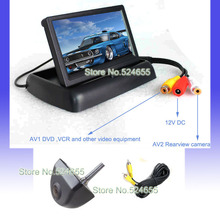 Ccd hd backup Car rear view camera +4.3" Foldable LCD Monitor for car rear/front view camera Parking system 2024 - купить недорого