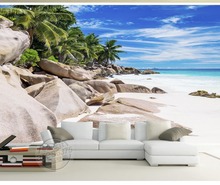 photo wallpaper High quality 3D stereoscopic landscape beach 3d wall mural wallpaper 2024 - buy cheap