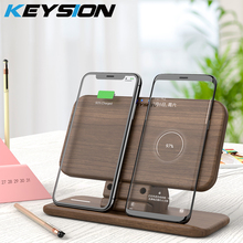 KEYSION 5 Coils Dual Wireless Charger Stand for iPhone XR X XS Max 8 Plus Qi Fast Wireless Charging Pad for Samsung S10 S9 S8 S7 2024 - buy cheap