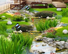 Beibehang tapete de piso 3d auto-adesivo para jardim piso de carpa de água piso de banheiro e quarto 2024 - compre barato