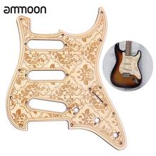 SSS Wooden Guitar Pickguard Maple Wood with Decorative Flower Pattern for Electric Guitars 2024 - buy cheap