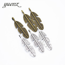 YuenZ 20 шт антикварные серебряные цветные подвески в форме пера DIY ювелирные изделия для изготовление браслета ожерелья Аксессуары 28*8 мм D322 2024 - купить недорого