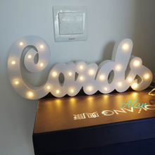 Wooden Letters Alphabet  Sign Marquee Light Up Night LED Grow Light Wall Decoration For Bedroom Wedding Ornaments Lights 2024 - buy cheap