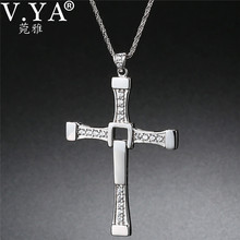 Pure S925 Silver CZ Crystal Cubic Zircon Cross Pendants 100% Real 925 Sterling Silver Pendant Necklaces for Women Jewelry CP148 2024 - buy cheap