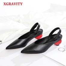 XGRAVITY Hot 2021 V Design Women New Fashion Pointed Toe Dress Shoe Ladies Summer Women High Heel Sandals Abnormal Heels A088 2024 - buy cheap