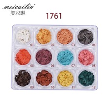 12Box/Set Mica Slice Design Sequins Colorful Flowers Irregular Broken Flakes Nail Art Decorations DIY Manicure Accessory Tools 2024 - buy cheap