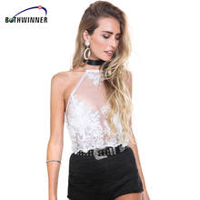 Bothwinner  Elegant White Lace Crop Top Summer Beach Backless Short Halter Tops Sexy White Party Camis Women Tank Top 2024 - buy cheap
