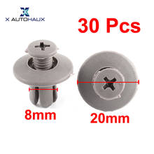 X Autohaux 30 Pcs Gray Push-Type Car Trim Panel  Plastic Screw Clips 8Mm Hole Fit Hole Size 8mm/ 0.3 inches Clips Rivet Fastener 2024 - buy cheap